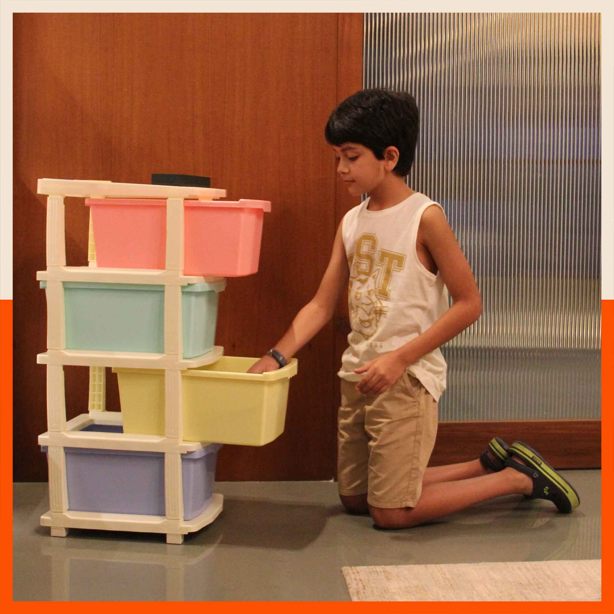 Stomo 6 Multi-Purpose Storage Organizer for Home and Office (Multi Colour - Pastel)