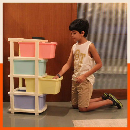 Stomo 6 Multi-Purpose Storage Organizer for Home and Office (Multi Colour - Pastel)