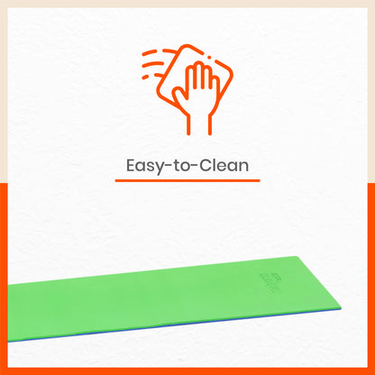 Kriya Classic Yoga Mat | Ink Blue & Lime Green (Size: 24” x 72” Thickness: 6mm)
