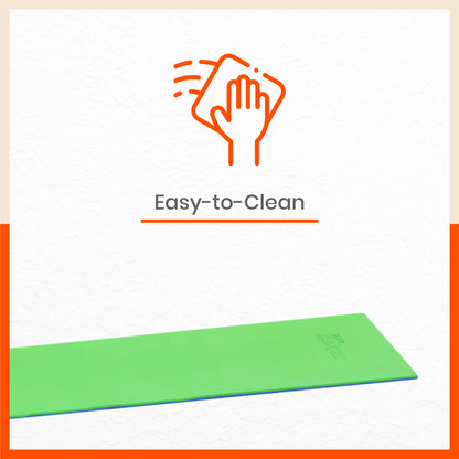 Moksh Premium Yoga Mat | Ink Blue & Lime Green (Size: 24” x 72” Thickness: 6mm)