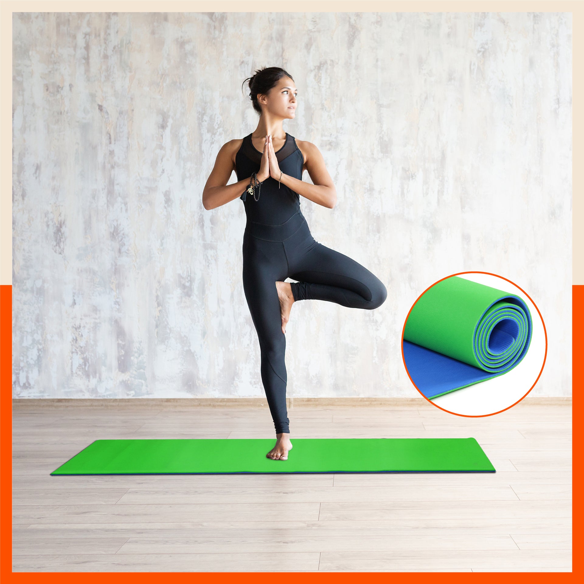 Buy Yoga Mats in 24 x 72 size with Carrying Strap Bathla