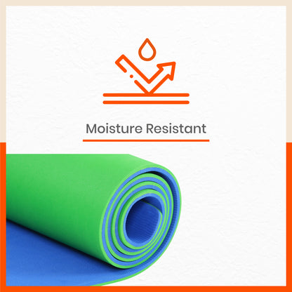 Kriya Classic Yoga Mat | Ink Blue & Lime Green (Size: 24” x 72” Thickness: 8mm)