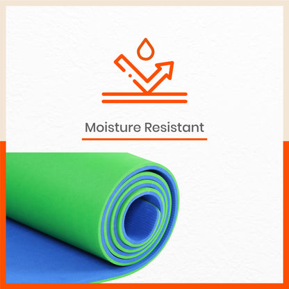 Moksh Premium Yoga Mat | Ink Blue & Lime Green (Size: 24” x 72” Thickness: 8mm)
