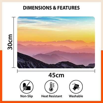 Polypropylene Table Mats & Coasters for Dining Table at Home (Lilac Dawn - Set of 6)