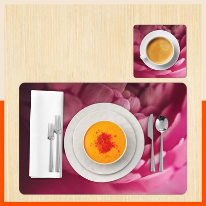 Polypropylene Table Mats & Coasters for Dining Table at Home (Fuchsia - Set of 6)