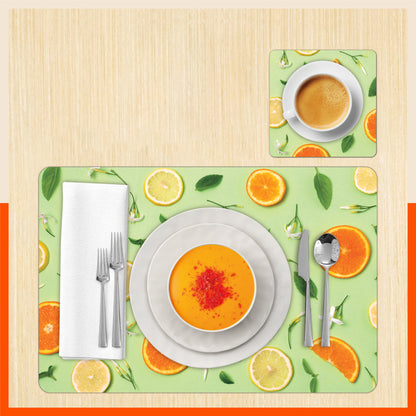 Polypropylene Table Mats & Coasters for Dining Table at Home (Fruchte - Set of 6)