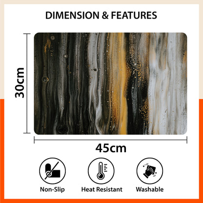 Polypropylene Table Mats & Coasters for Dining Table at Home (Auburn - Set of 6)
