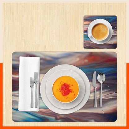 Polypropylene Table Mats & Coasters for Dining Table at Home (Galaxis - Set of 6)