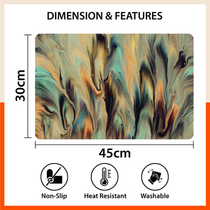Polypropylene Table Mats & Coasters for Dining Table at Home (Twirl - Set of 6)