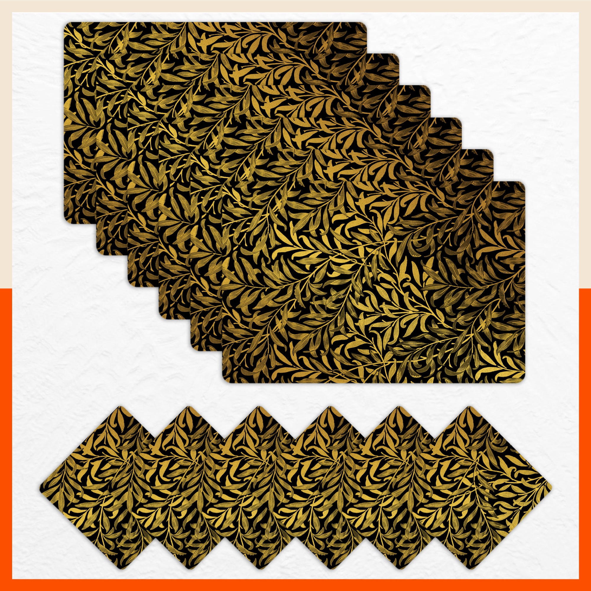 Polypropylene Table Mats & Coasters for Dining Table at Home (Quell - Set of 6)