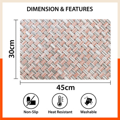 Polypropylene Table Mats & Coasters for Dining Table at Home (Modello - Set of 6)