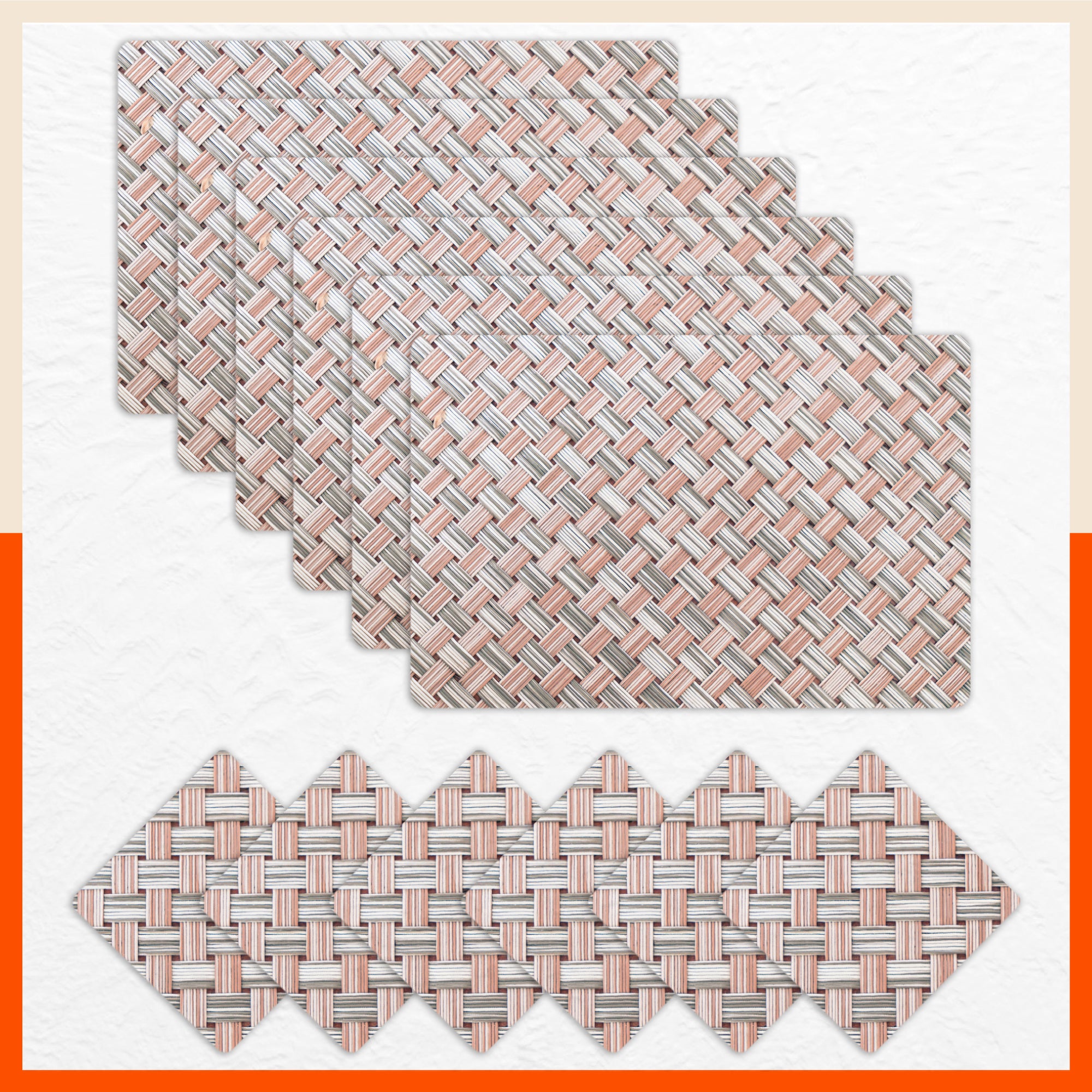 Polypropylene Table Mats & Coasters for Dining Table at Home (Modello - Set of 6)