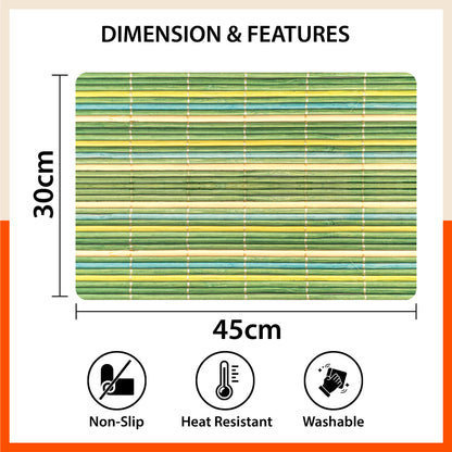 Polypropylene Table Mats & Coasters for Dining Table at Home (Bambus - Set of 6)