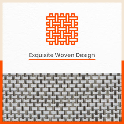 Woven PVC Table Mats / Placemats for Dining Table at Home (Nora - Set of 6)
