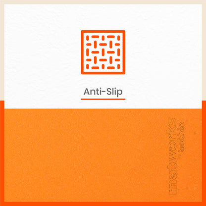 Kriya Classic Yoga Mat | Orange & Grey (Size: 24” x 72” Thickness: 8mm)