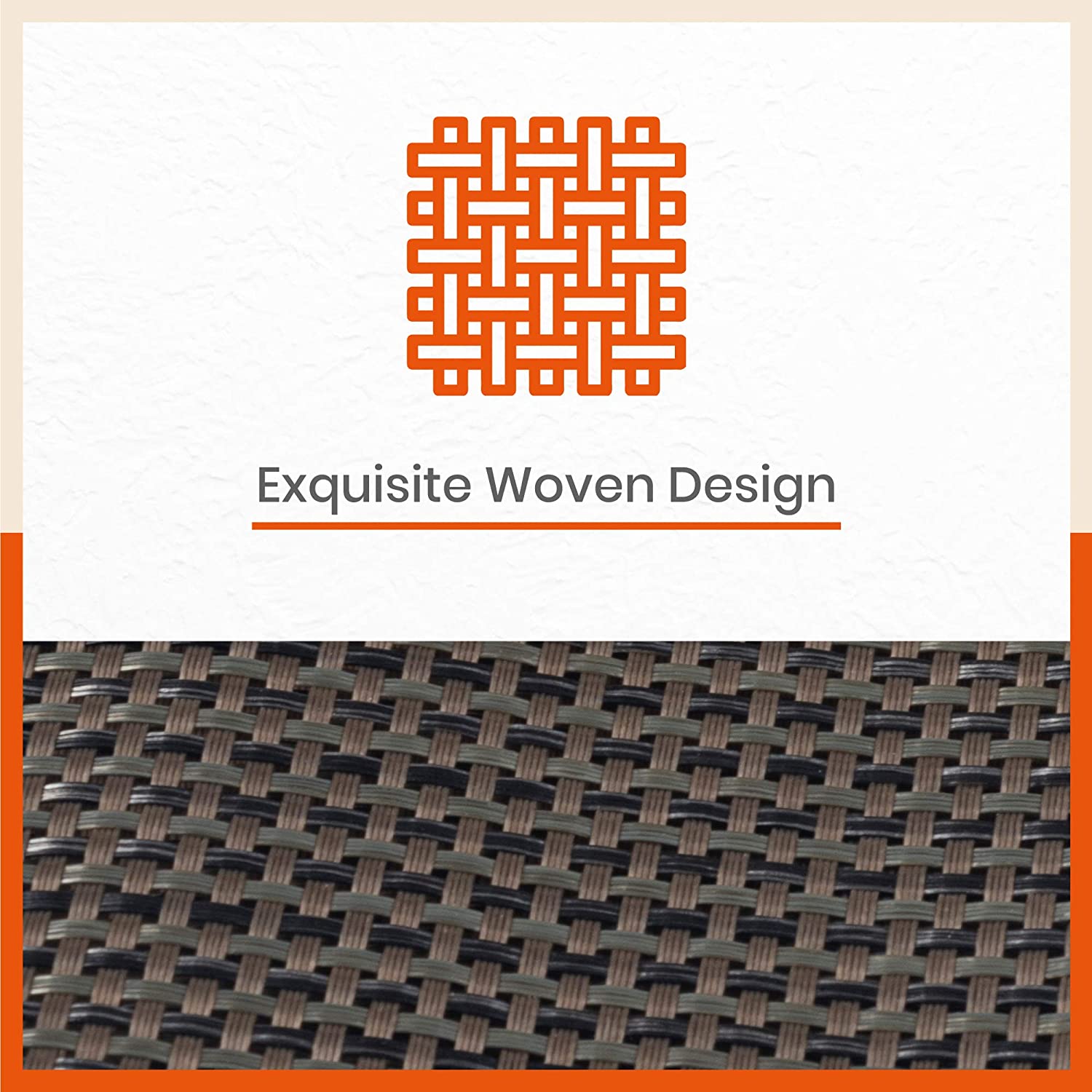 Woven PVC Table Mats / Placemats for Dining Table at Home (Owen - Set of 6)