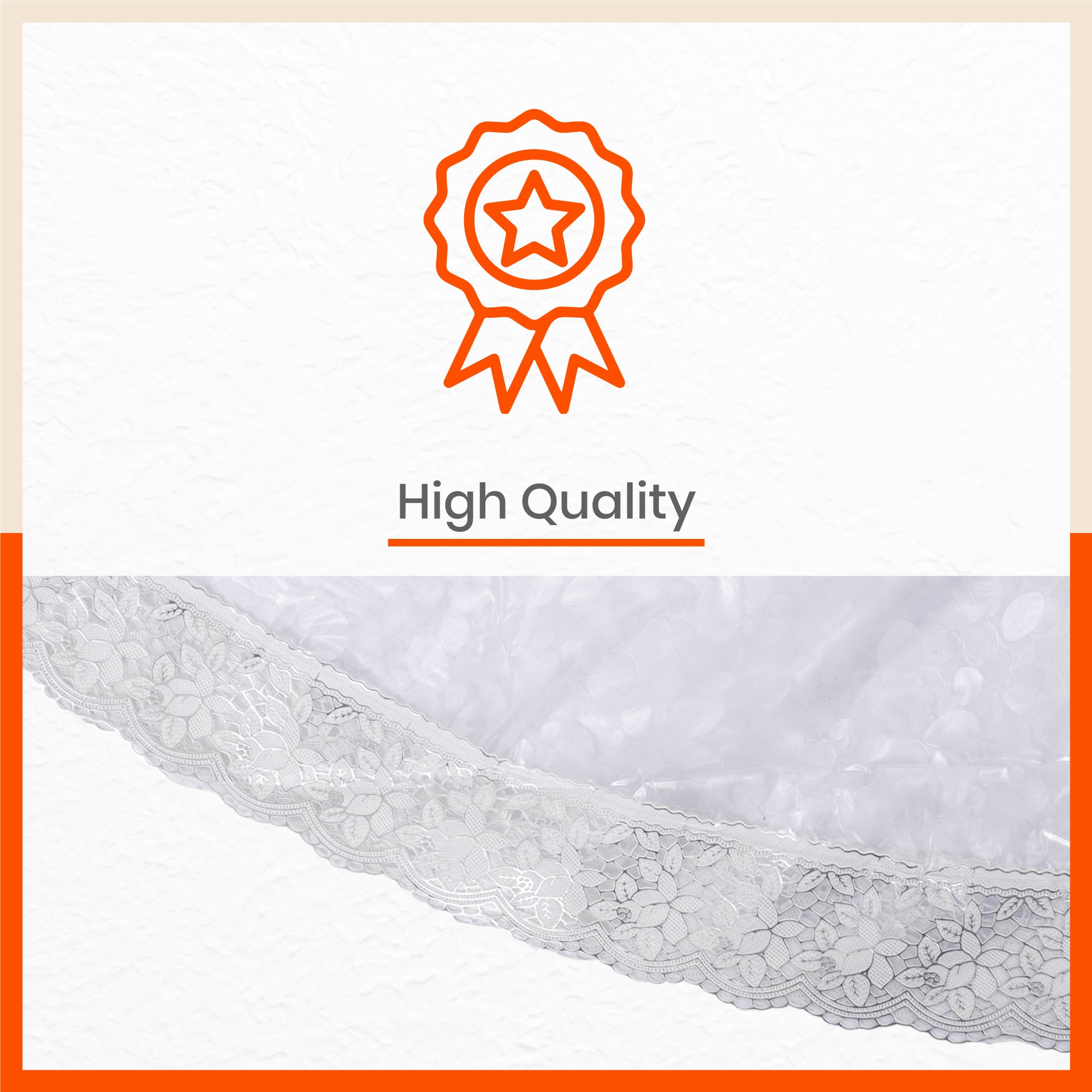 Argento Plastic Table Cover with Silver Lace for Dining Table at Home - Rectangular - (60" x 108") | Pebbles