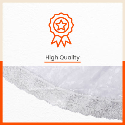 Argento Plastic Table Cover with Silver Lace for Dining Table at Home - Rectangular - (60" x 108") | Pebbles