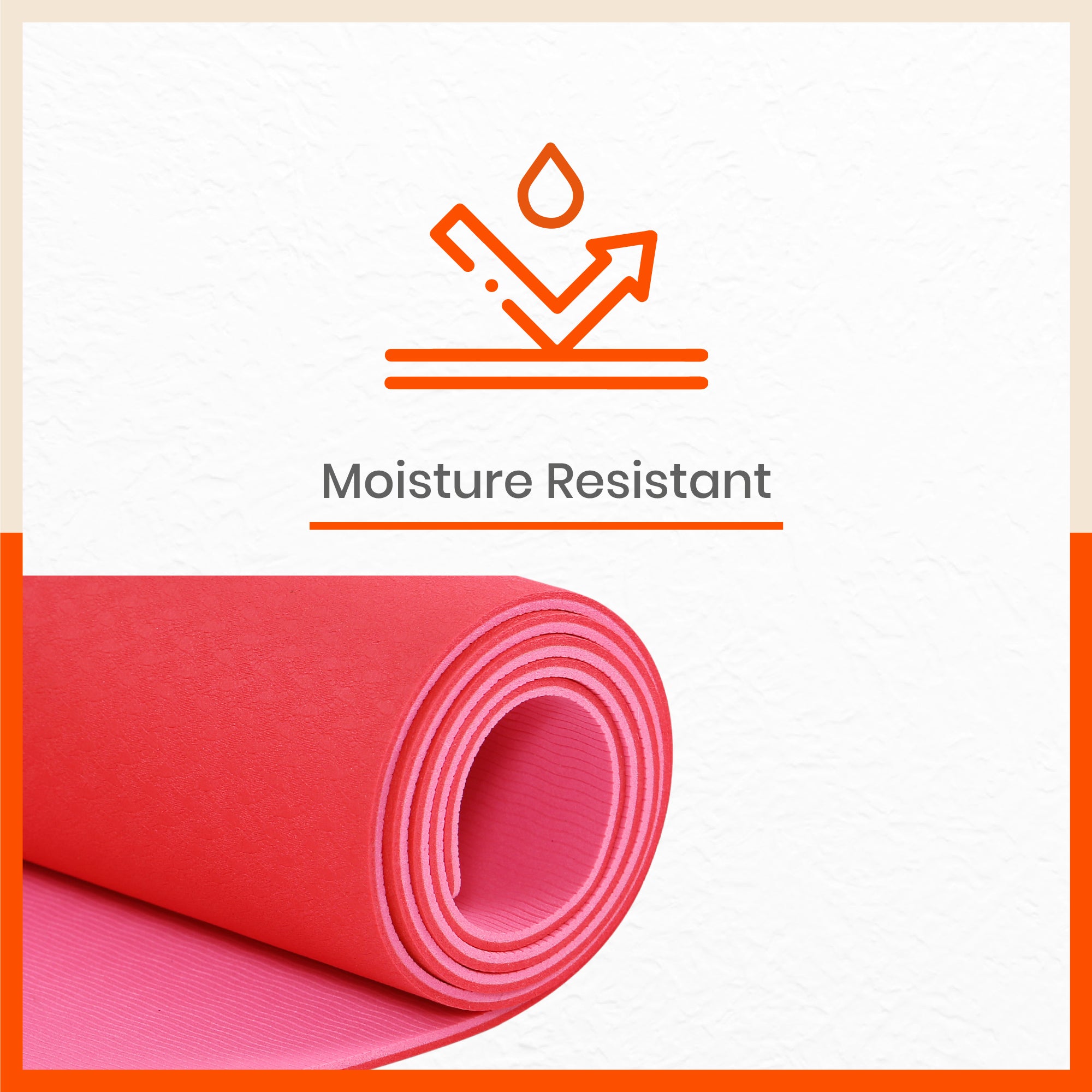 Kriya Classic Yoga Mat | Red & Pink (Size: 24” x 72” Thickness: 6mm)