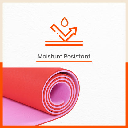 Moksh Premium Yoga Mat | Red & Pink (Size: 24” x 72” Thickness: 8mm)