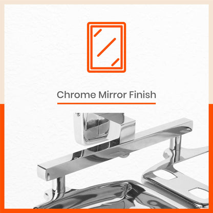 Stainless Steel Square Soap Dish with Tumbler