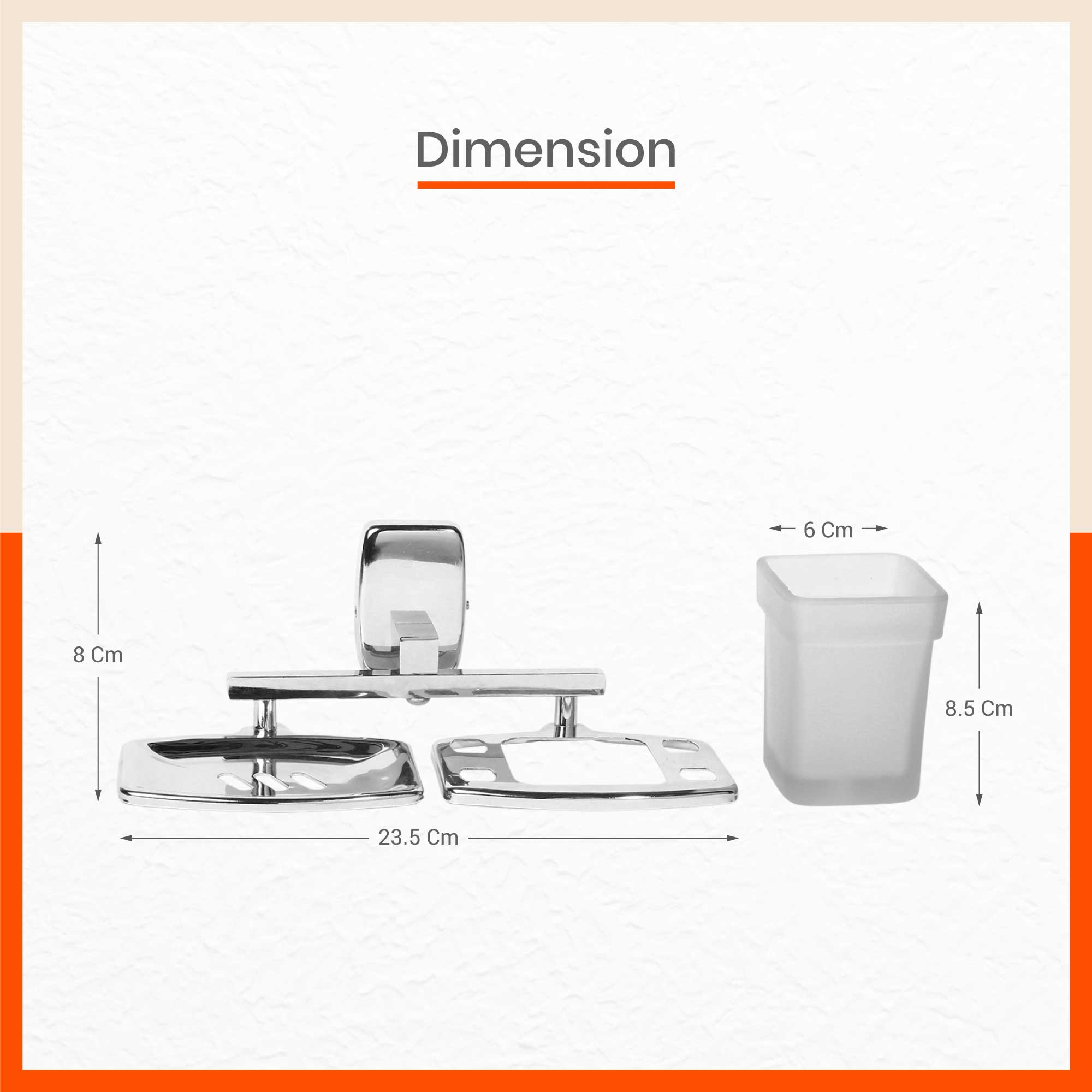 Stainless Steel Square Soap Dish with Tumbler