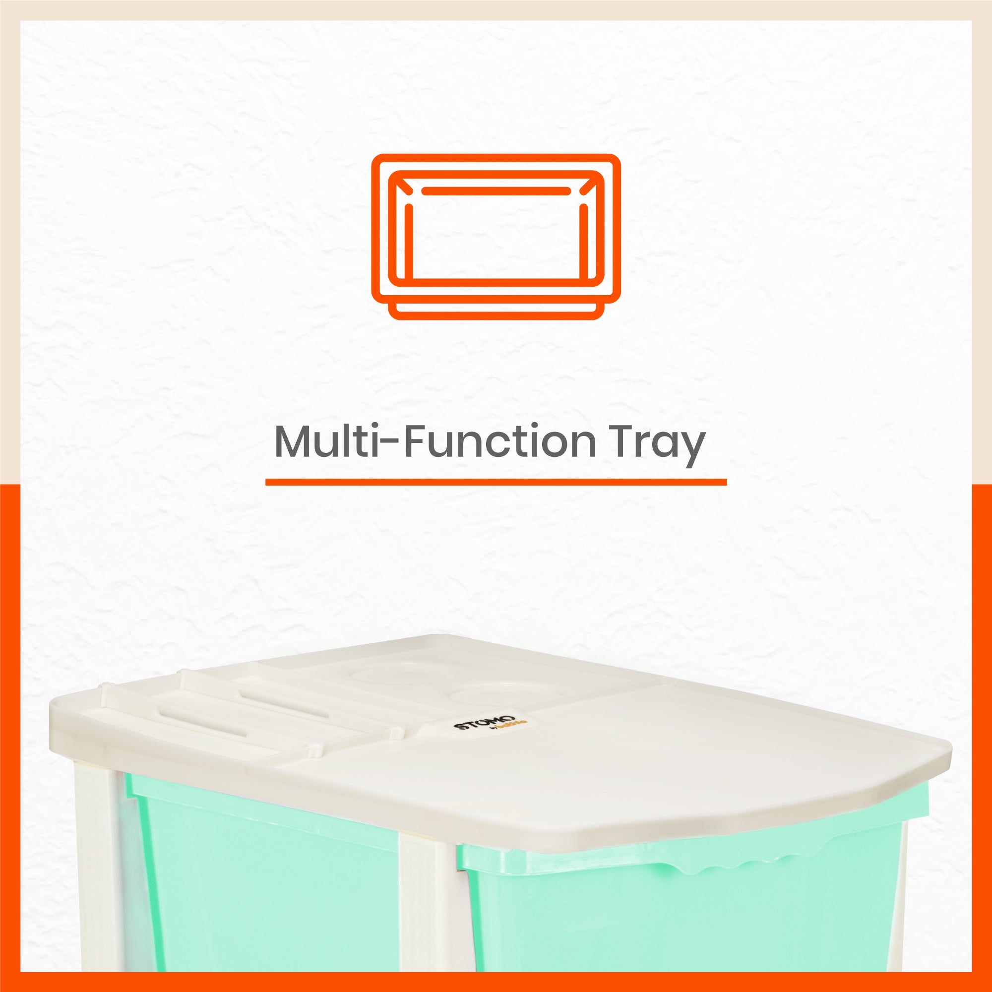 Stomo 3 Drawer Multi-Purpose Storage Organizer for Home and Office (Jade)