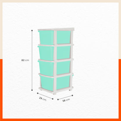 Stomo 4 Drawer Multi-Purpose Storage Organizer for Home and Office (Jade)