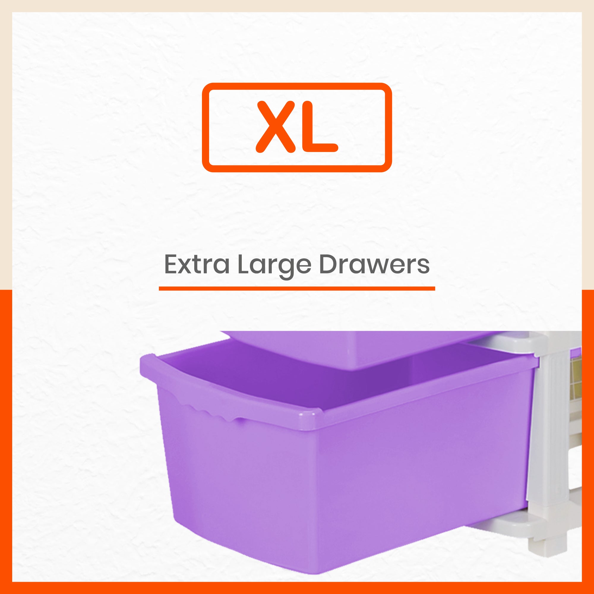 Stomo 3 Drawer Multi-Purpose Storage Organizer for Home and Office (Lavender)
