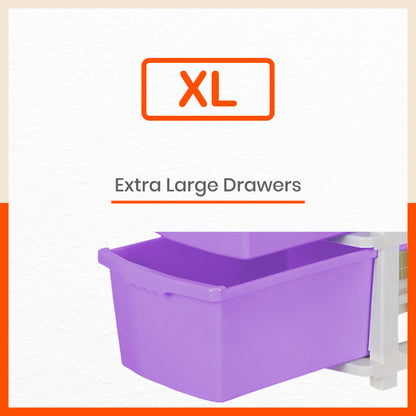 Stomo 3 Drawer Multi-Purpose Storage Organizer for Home and Office (Lavender)