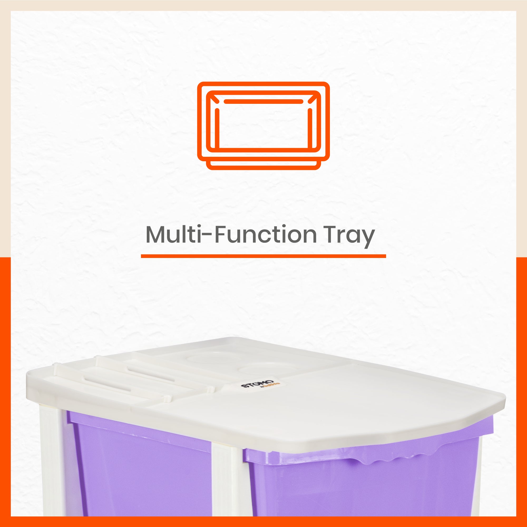 Stomo 3 Drawer Multi-Purpose Storage Organizer for Home and Office (Lavender)