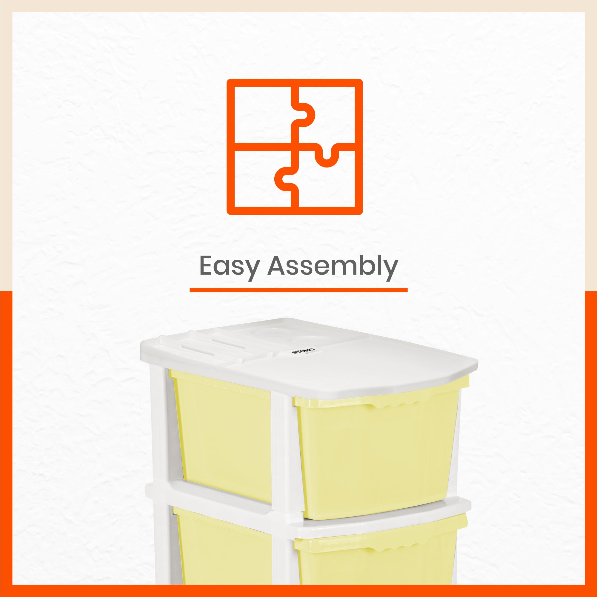 Stomo 5 Drawer Multi-Purpose Storage Organizer for Home and Office (Lemon)