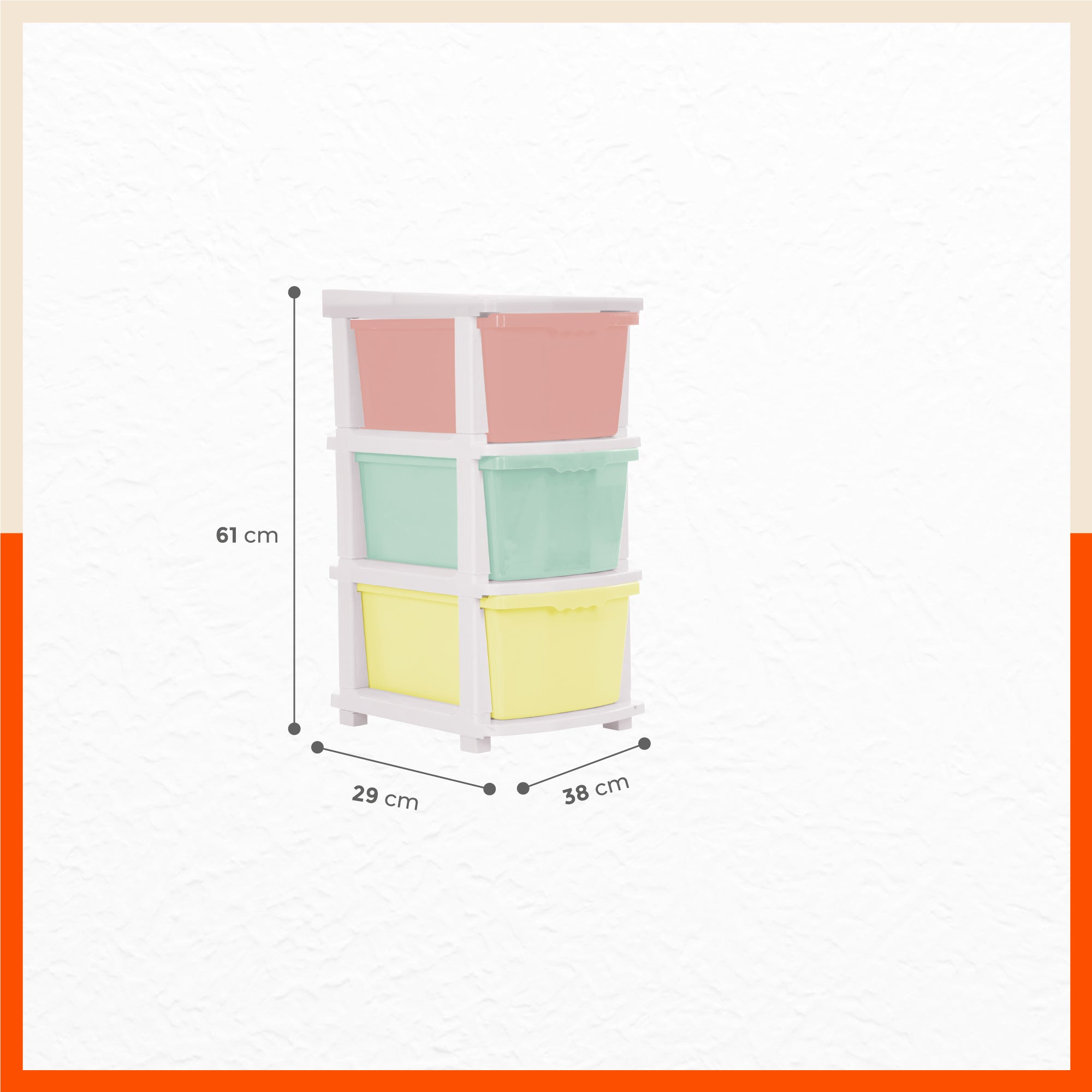 Stomo 3 Drawer Multi-Purpose Storage Organizer for Home and Office (Multicolour)