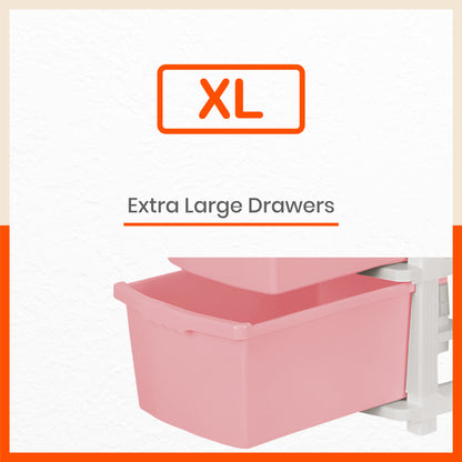 Stomo 5 Drawer Multi-Purpose Storage Organizer for Home and Office (Peach)