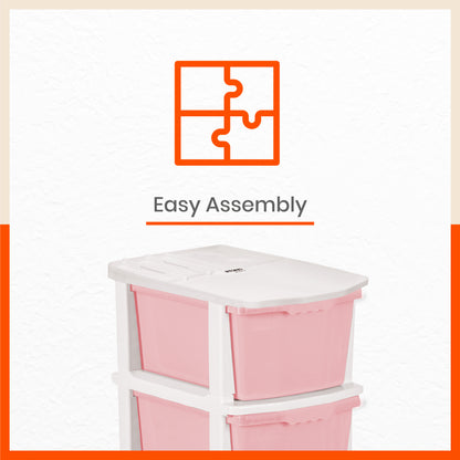 Stomo 4 Drawer Multi-Purpose Storage Organizer for Home and Office (Peach)