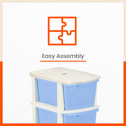 Stomo 3 Drawer Multi-Purpose Storage Organizer for Home and Office (Sky Blue)