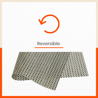 Woven PVC Table Mats / Placemats for Dining Table at Home (Syro - Set of 6)