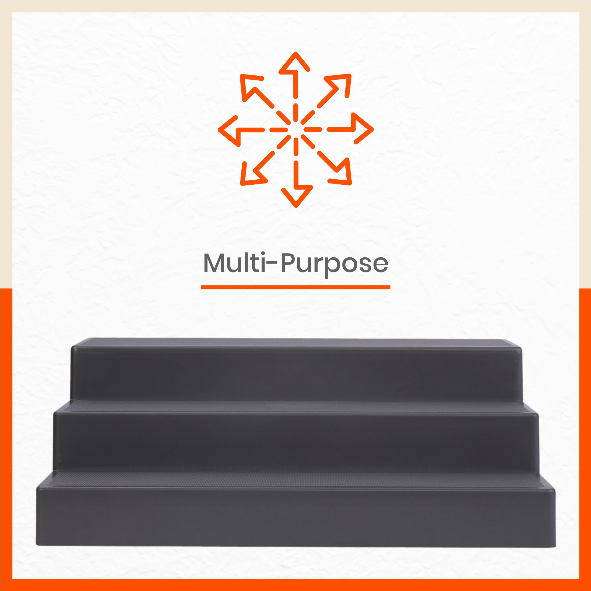 Stomo Taro Multipurpose Shelf Organizer for Home | Smoke - Set of 2