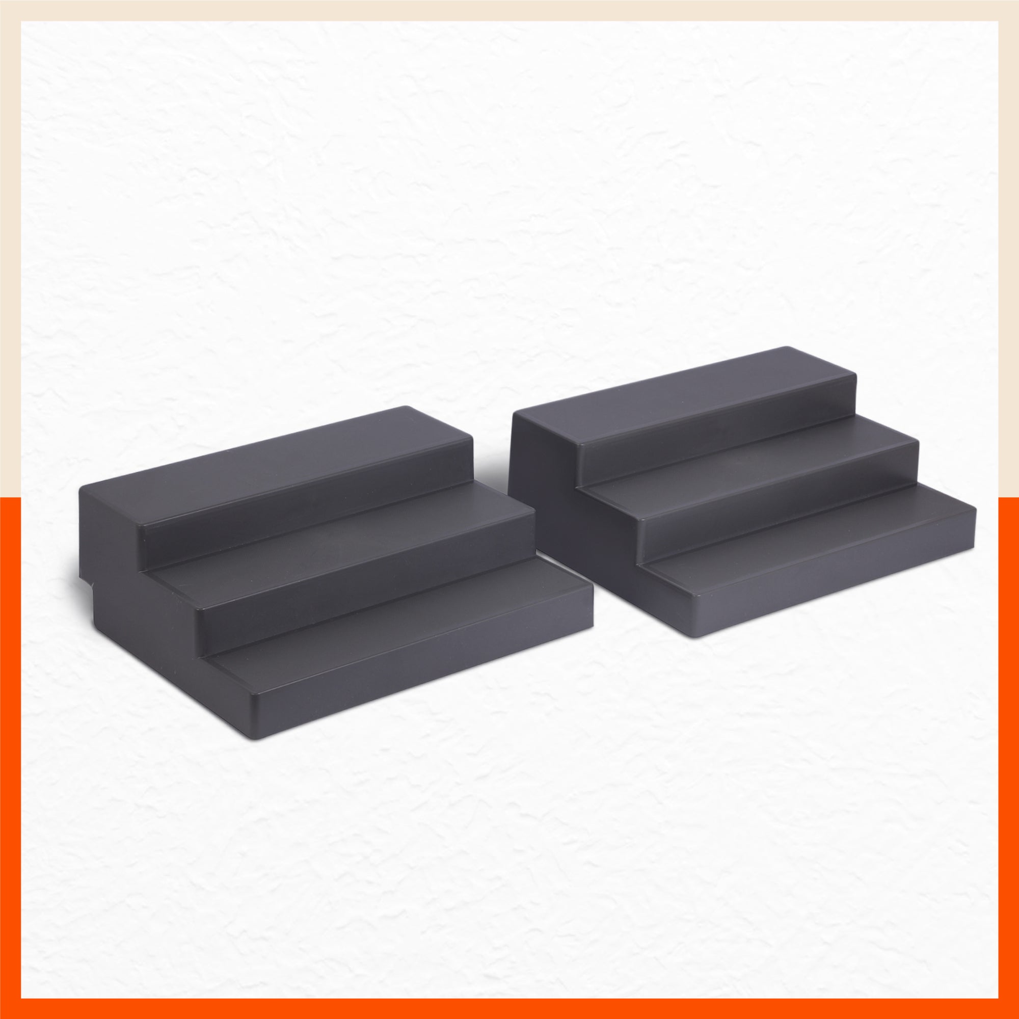 Stomo Taro Multipurpose Shelf Organizer for Home | Smoke - Set of 2