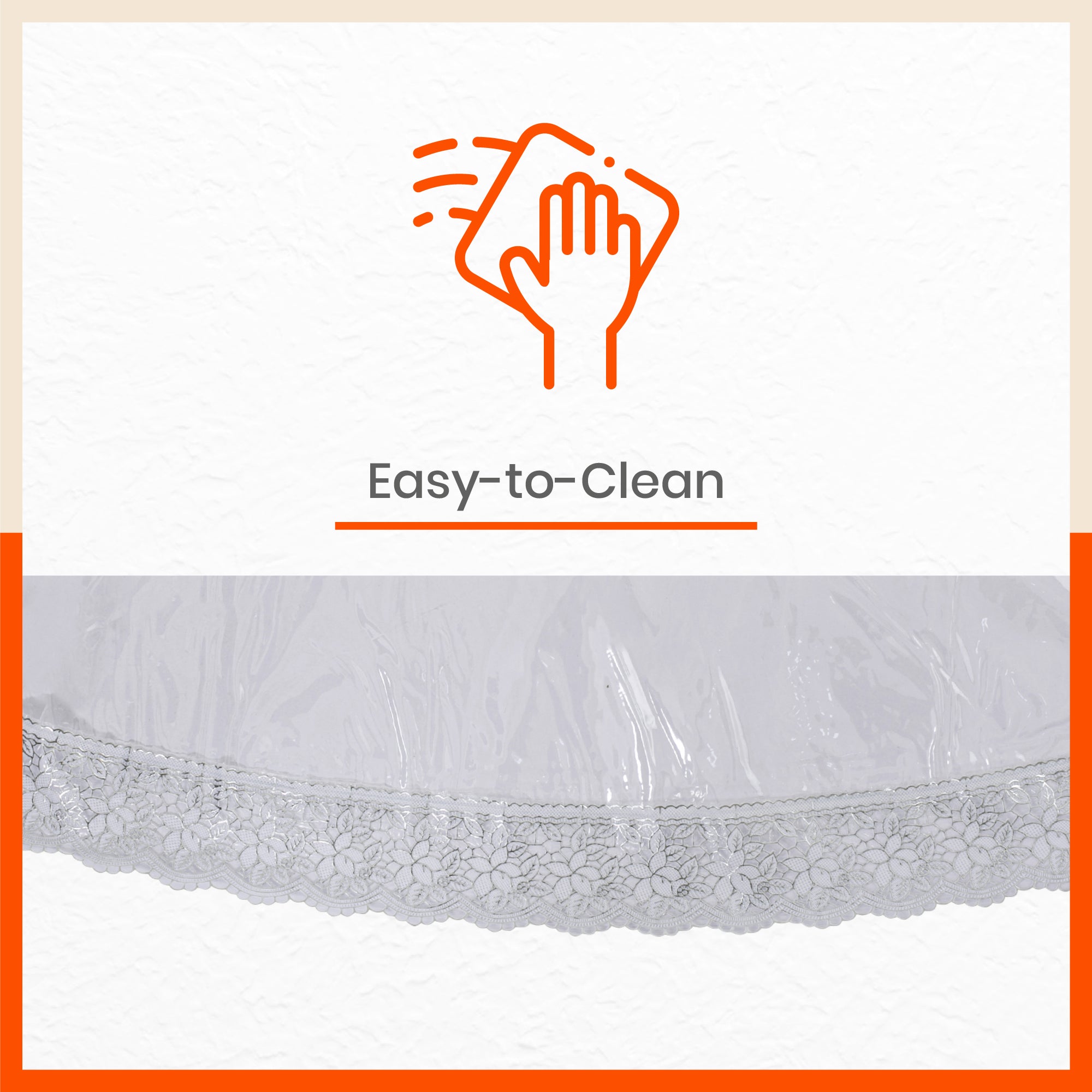 Argento Plastic Table Cover with Silver Lace for Dining Table at Home- Rectangular - (60" x 120") | Plain