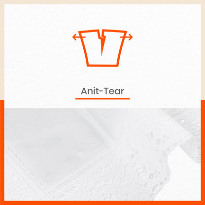 Albus Plastic Table Cover with White Lace for Dining Table at Home - Rectangular - (60" x 90") | Plain