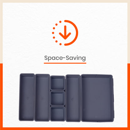 Stomo Vero Multipurpose Drawer Organizer for Home | Smoke